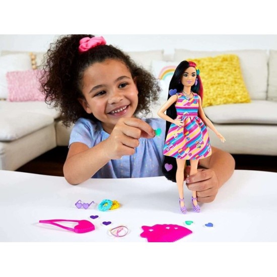 MATTEL Bábika Barbie Totally Hair Fantastické vlasové kreácie srdce meniace Farbu + Farebné vlasy