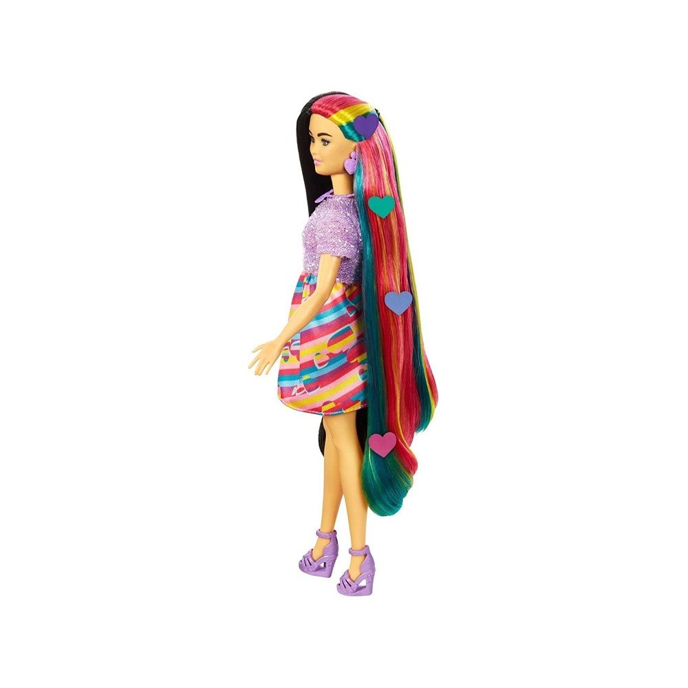 MATTEL Bábika Barbie Totally Hair Fantastické vlasové kreácie srdce meniace Farbu + Farebné vlasy