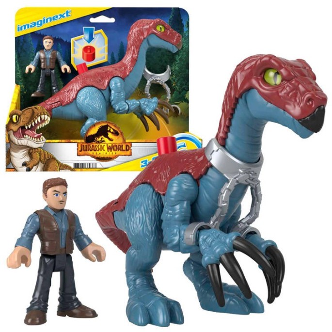 Fisher-Price Imaginext Jurský svet Sada figúrka Dinosaurus Therizinosaurus a Postavička Owen