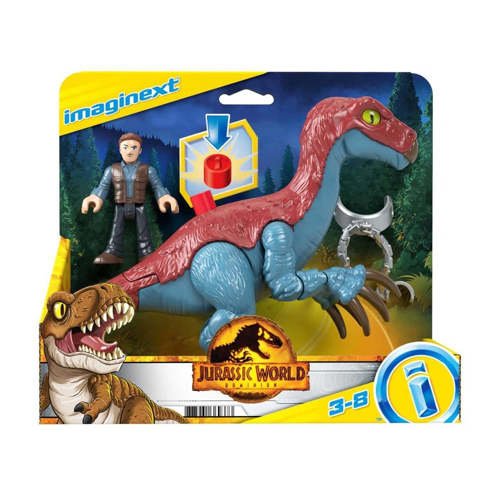 Fisher-Price Imaginext Jurský svet Sada figúrka Dinosaurus Therizinosaurus a Postavička Owen