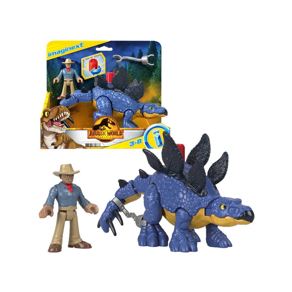 Fisher-Price Sada Figúrky Imaginext Jurský svet Dinosaurus Stegosaurus a Postavička Dr. Grant