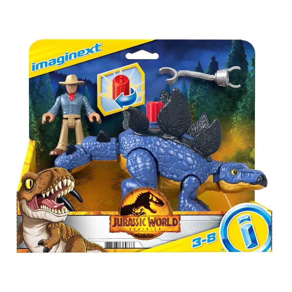 Fisher-Price Sada Figúrky Imaginext Jurský svet Dinosaurus Stegosaurus a Postavička Dr. Grant