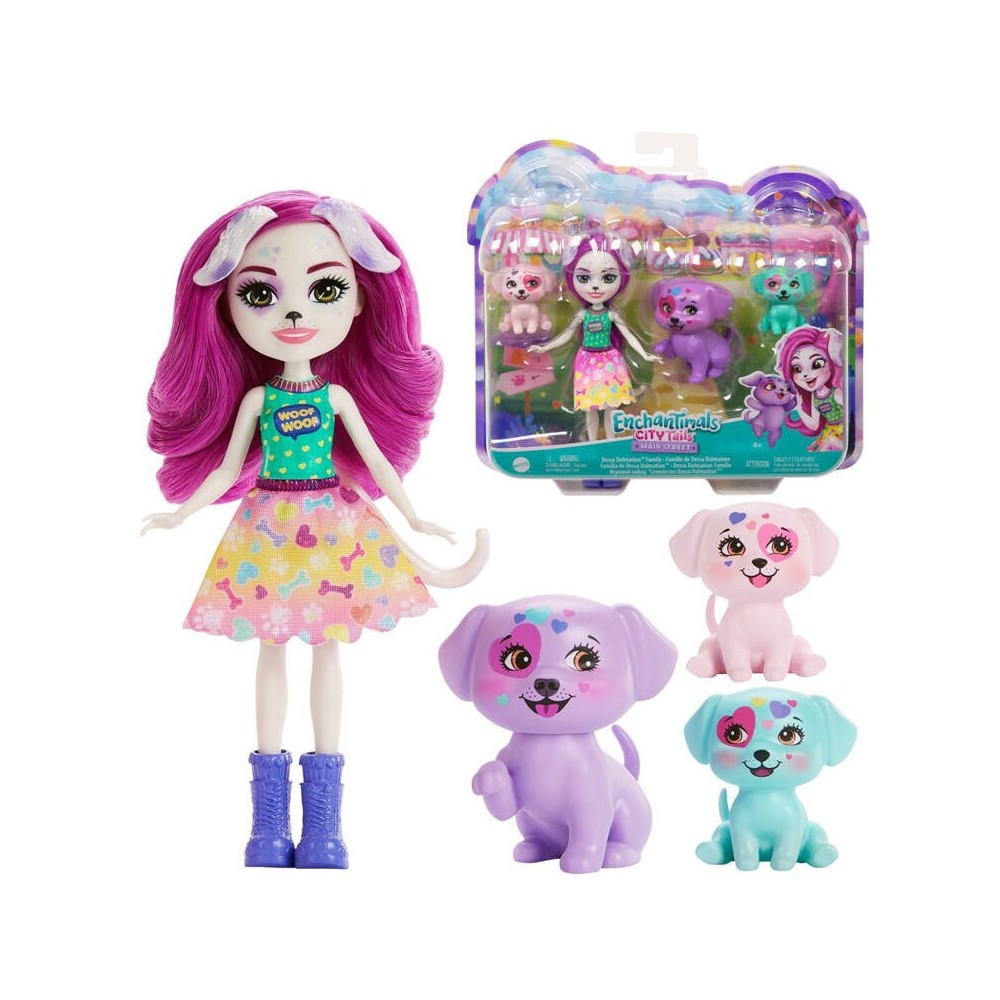 Bábika Enchantimals Dessa s očarujúcou dalmatínskou rodinkou