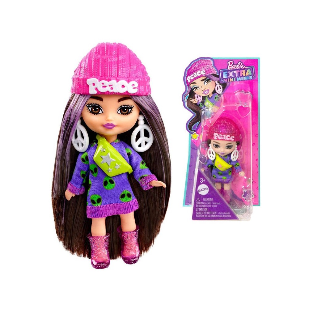 Barbie mini bábika Extra Mini Minis, kabelka, čiapka