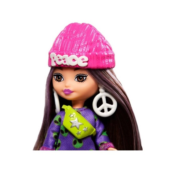 Barbie mini bábika Extra Mini Minis, kabelka, čiapka