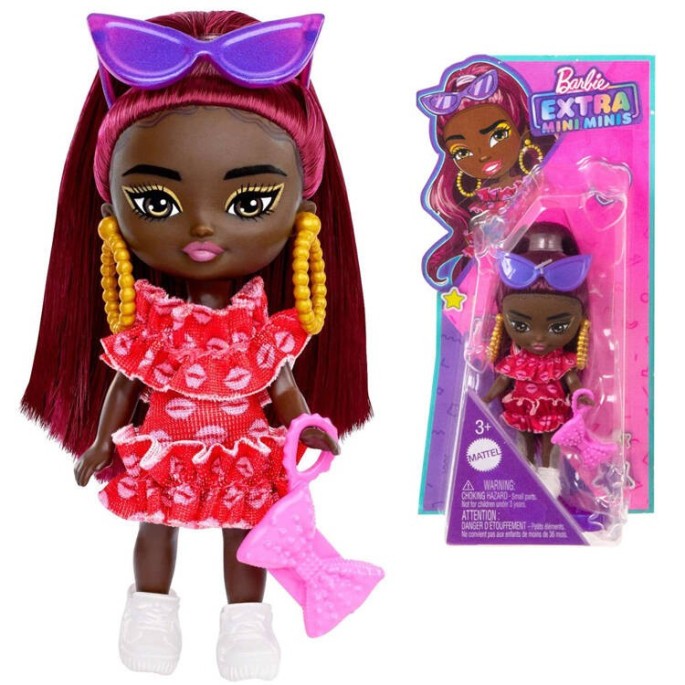 Barbie mini bábika Extra Mini Minis, kabelka, slnečné okuliare