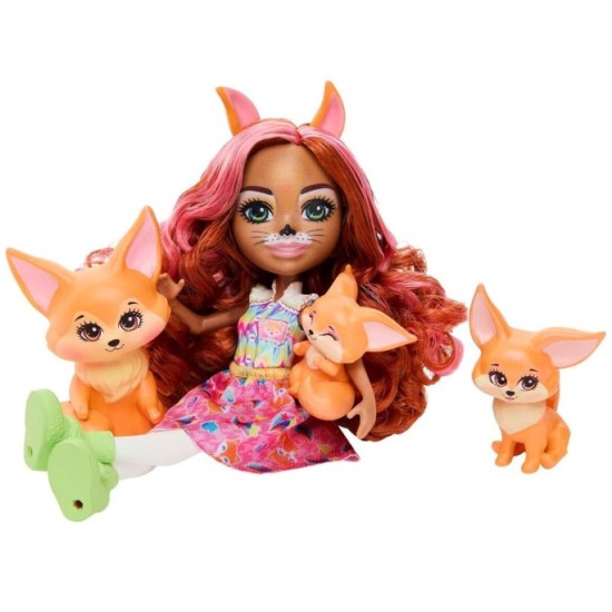 Bábika Enchantimals Filigree Fox s rodinou líšky Perk Mattel