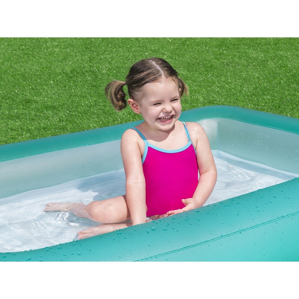 Bestway 51115 Detský Nafukovací Bazén Aquababes s nafukovacím dnom, modrý