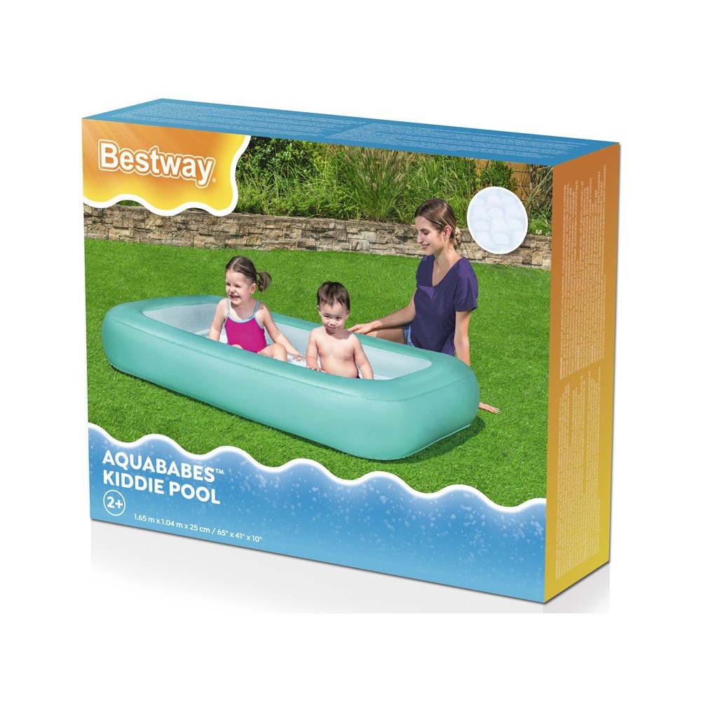 Bestway 51115 Detský Nafukovací Bazén Aquababes s nafukovacím dnom, modrý