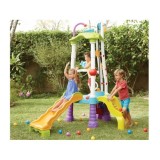Little Tikes Veľké Detské Vodné Ihrisko Tumblin Tower so šmýkačkou, Ručným výťahom na Vodu, 2ks Vodné Delá + 25ks Loptičiek