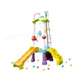 Little Tikes Veľké Detské Vodné Ihrisko Tumblin Tower so šmýkačkou, Ručným výťahom na Vodu, 2ks Vodné Delá + 25ks Loptičiek