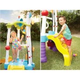 Little Tikes Veľké Detské Vodné Ihrisko Tumblin Tower so šmýkačkou, Ručným výťahom na Vodu, 2ks Vodné Delá + 25ks Loptičiek
