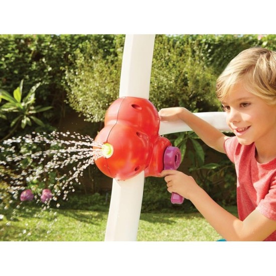Little Tikes Veľké Detské Vodné Ihrisko Tumblin Tower so šmýkačkou, Ručným výťahom na Vodu, 2ks Vodné Delá + 25ks Loptičiek