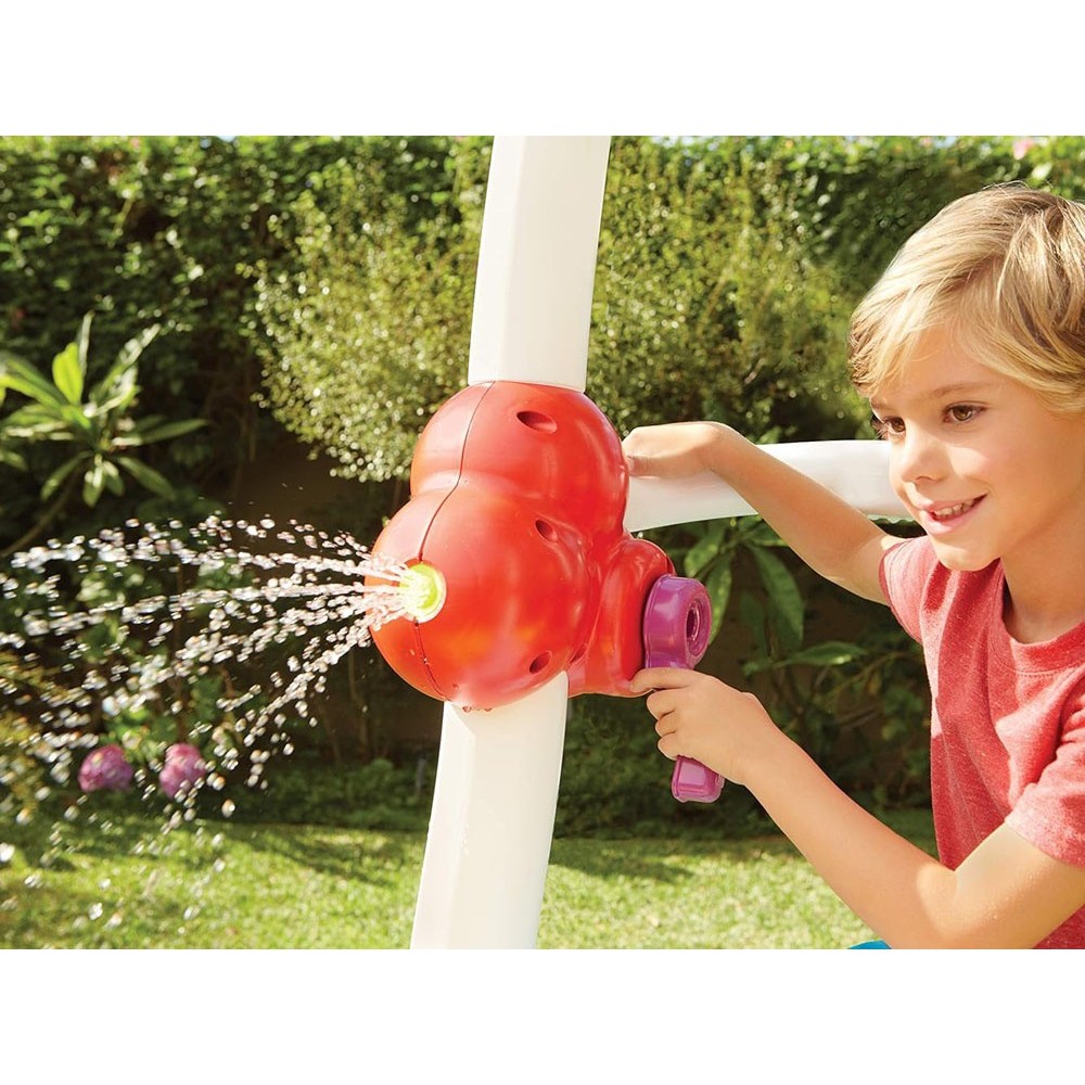 Little Tikes Veľké Detské Vodné Ihrisko Tumblin Tower so šmýkačkou, Ručným výťahom na Vodu, 2ks Vodné Delá + 25ks Loptičiek
