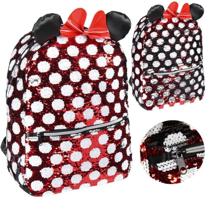 JOKO Detský Batoh Disney Minnie Mouse 40cm, trbiietavý červený