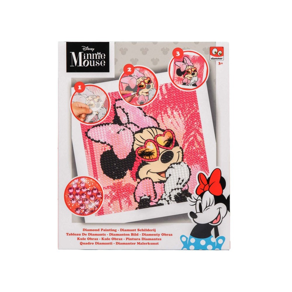JOKO Kreatívna súprava Diamantový obrázok Disney Minnie Mouse, Diamantové maľovanie pre deti, ružový