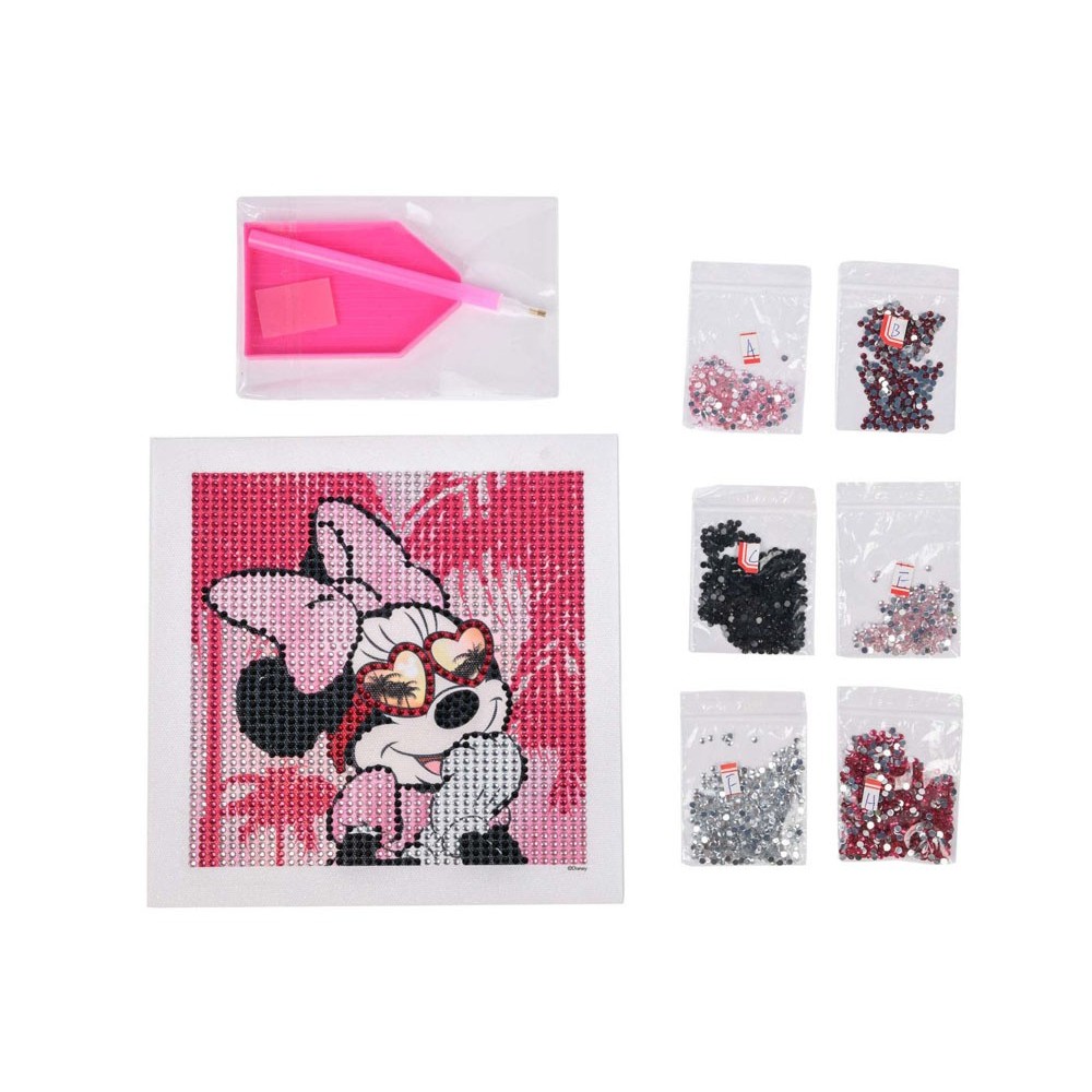 JOKO Kreatívna súprava Diamantový obrázok Disney Minnie Mouse, Diamantové maľovanie pre deti, ružový