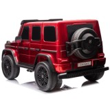 JOKO Elektrické Autíčko Mercedes G 63 AMG Class 4x4 s LCD Displejom, DVOJMIESTNE kožené sedadlo, Nosnosť 80kg, FM rádio, červené