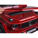 JOKO Elektrické Autíčko Mercedes G 63 AMG Class 4x4 s LCD Displejom, DVOJMIESTNE kožené sedadlo, Nosnosť 80kg, FM rádio, červené