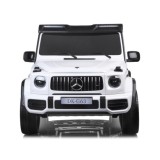 JOKO Elektrické Autíčko Mercedes G 63 AMG Class 4x4 s LCD Displejom, DVOJMIESTNE kožené sedadlo, Nosnosť 80kg, FM rádio, biele