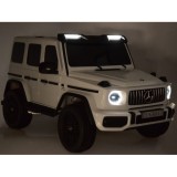 JOKO Elektrické Autíčko Mercedes G 63 AMG Class 4x4 s LCD Displejom, DVOJMIESTNE kožené sedadlo, Nosnosť 80kg, FM rádio, biele