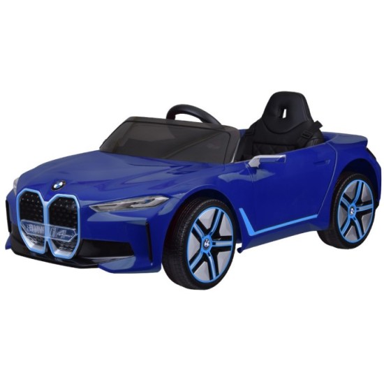 JOKO Elektrické autíčko BMW i4, penové kolesá, kožené sedadlo, modré