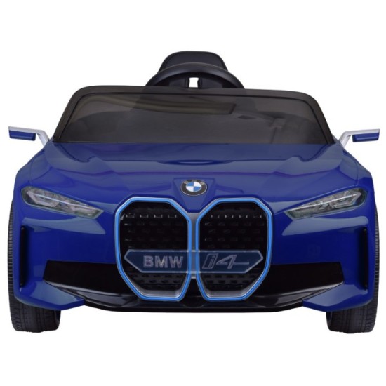 JOKO Elektrické autíčko BMW i4, penové kolesá, kožené sedadlo, modré