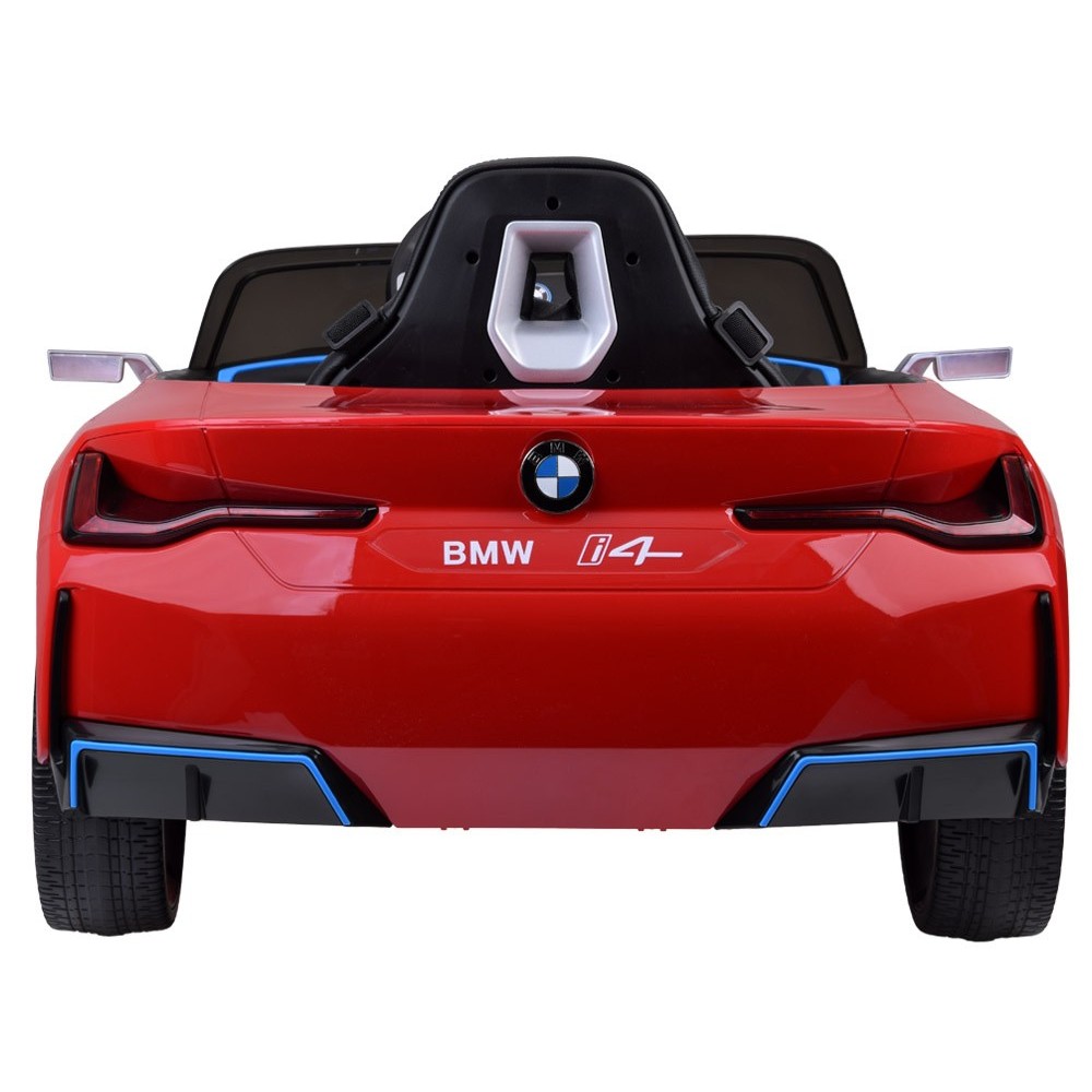 JOKO Elektrické autíčko BMW i4, penové kolesá, kožené sedadlo, červené