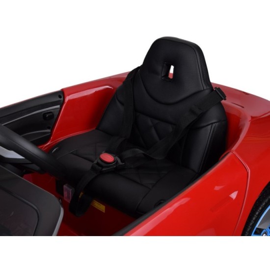 JOKO Elektrické autíčko BMW i4, penové kolesá, kožené sedadlo, červené