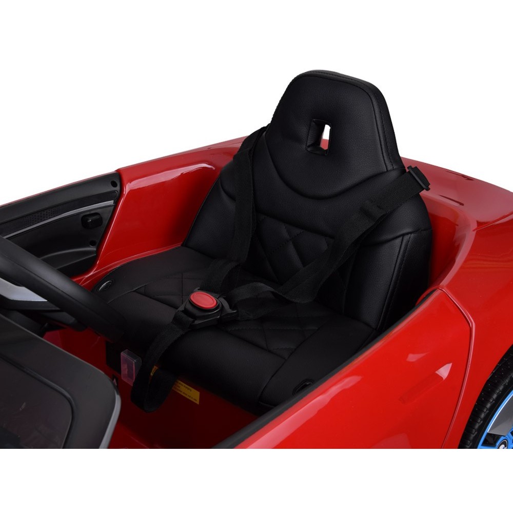 JOKO Elektrické autíčko BMW i4, penové kolesá, kožené sedadlo, červené