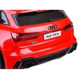 JOKO Elektrické autíčko AUDI RS 6, penové kolesá, kožené sedadlo, USB a MP3 vstup, červené