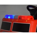 JOKO Elektrické Autíčko Hasičské Auto so svetlom a zvukom, penové kolesá, kožené sedadlo, Hasičská Striekačka na vodu, Megafón,