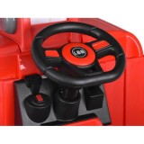 JOKO Elektrické autíčko Hasičské Auto so Striekajúcou vodou, Elektrické ovládanie rebríka + Elektrické striekanie vody, kožené s