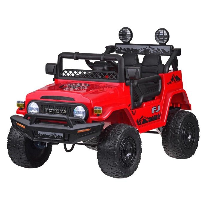 JOKO Elektrické autíčko TOYOTA FJ Cruiser 4x4, penové kolesá, kožené sedadlo, červené