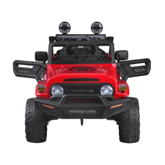 JOKO Elektrické autíčko TOYOTA FJ Cruiser 4x4, penové kolesá, kožené sedadlo, červené
