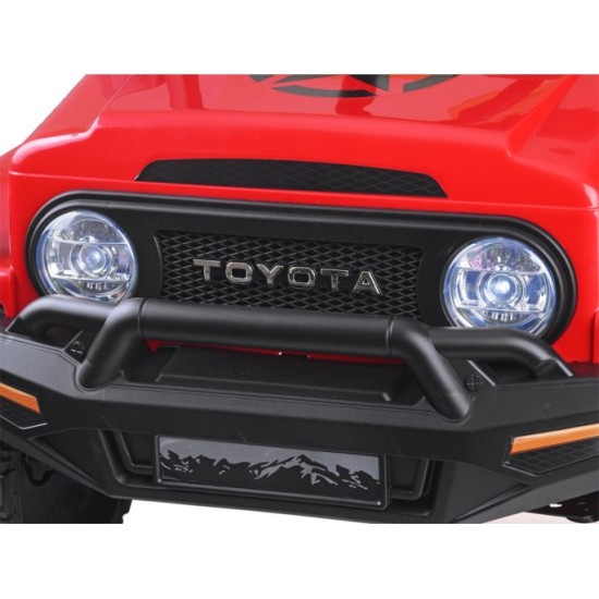JOKO Elektrické autíčko TOYOTA FJ Cruiser 4x4, penové kolesá, kožené sedadlo, červené