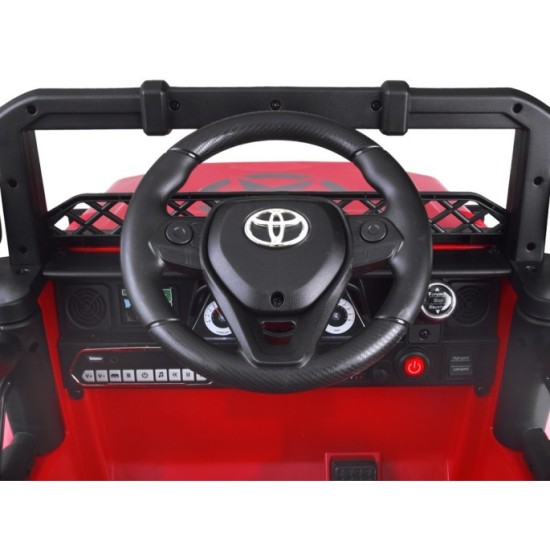 JOKO Elektrické autíčko TOYOTA FJ Cruiser 4x4, penové kolesá, kožené sedadlo, červené
