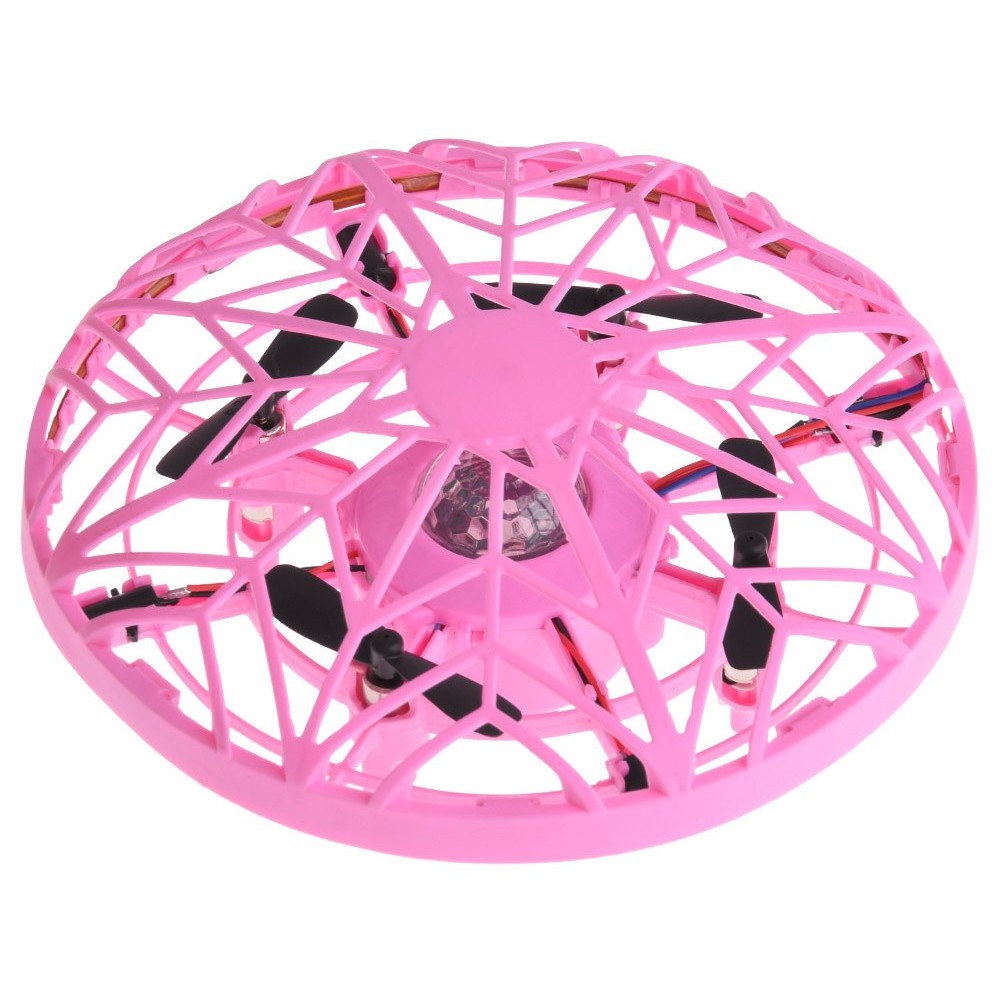 JOKO RC Lietajúcí Dron Ufo ovládaný RUKOU a GESTAMI + LED setlo, ružový