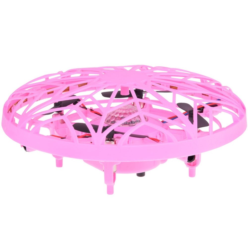 JOKO RC Lietajúcí Dron Ufo ovládaný RUKOU a GESTAMI + LED setlo, ružový
