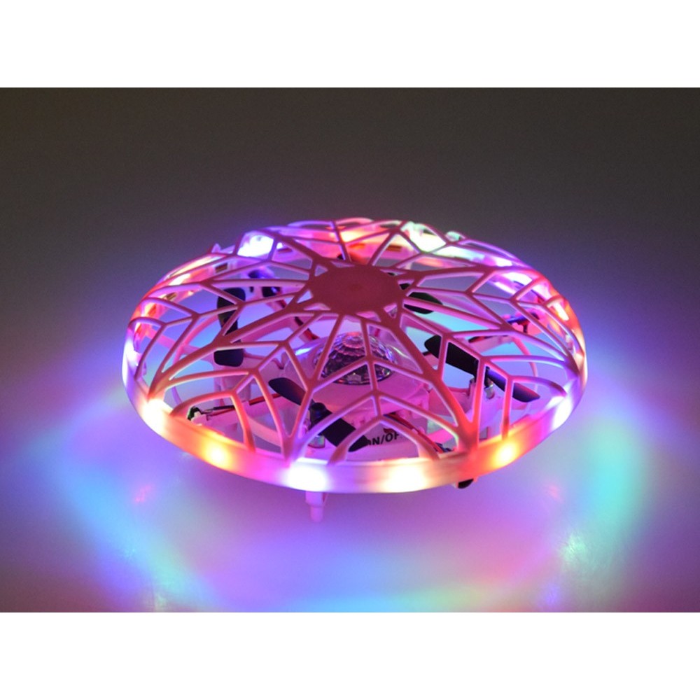 JOKO RC Lietajúcí Dron Ufo ovládaný RUKOU a GESTAMI + LED setlo, ružový