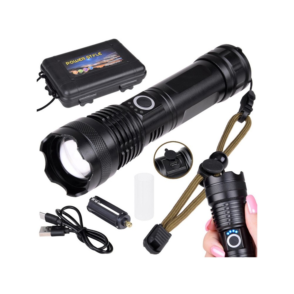 JOKO Hliníkové Svietidlo LED + Zoom, vodotesné s púzdrom, USB nabíjačka
