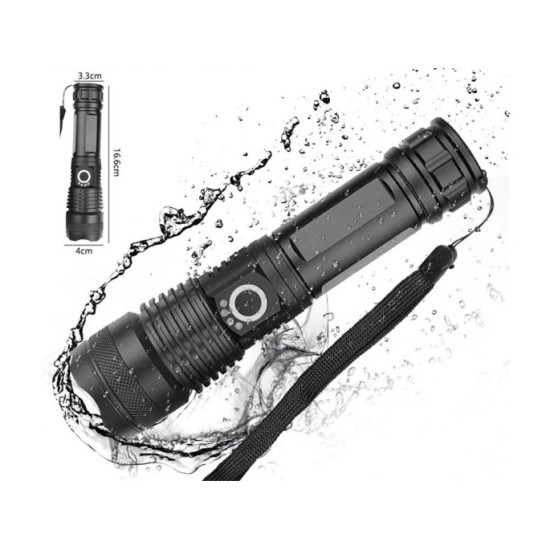 JOKO Hliníkové Svietidlo LED + Zoom, vodotesné s púzdrom, USB nabíjačka