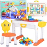 JOKO Multifunkčný Stôl 3v1, Stôl na skladanie kociek, jedenie, učenie + stolička + Box na hračky + Kocky