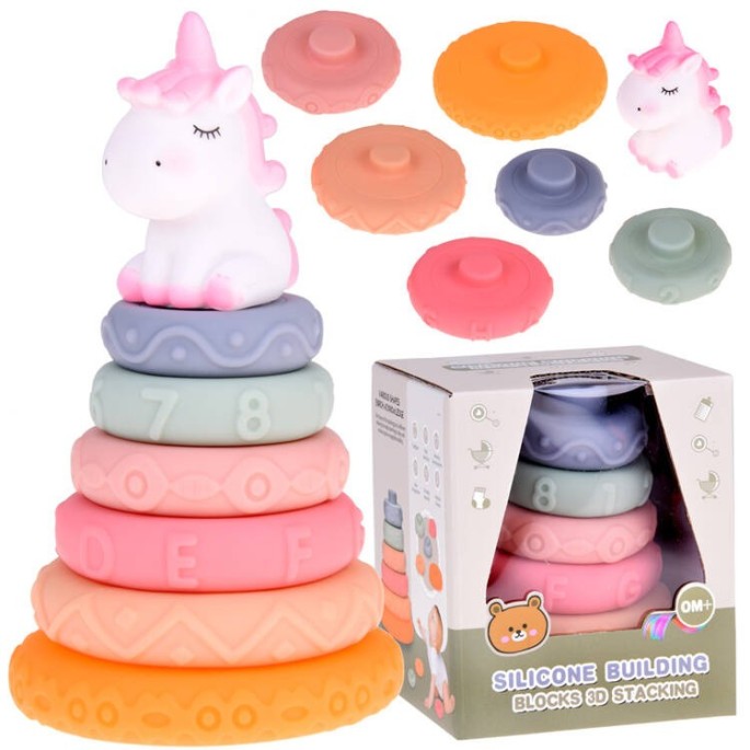 JOKO Gumenná Senzorická Pyramída Jednorožec