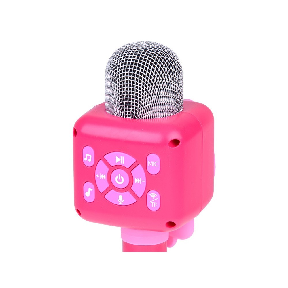 JOKO Multifunkčný Detský Mikrofón KARAOKE s Nahrávaním a Bluetooth + SD vstup, ružový