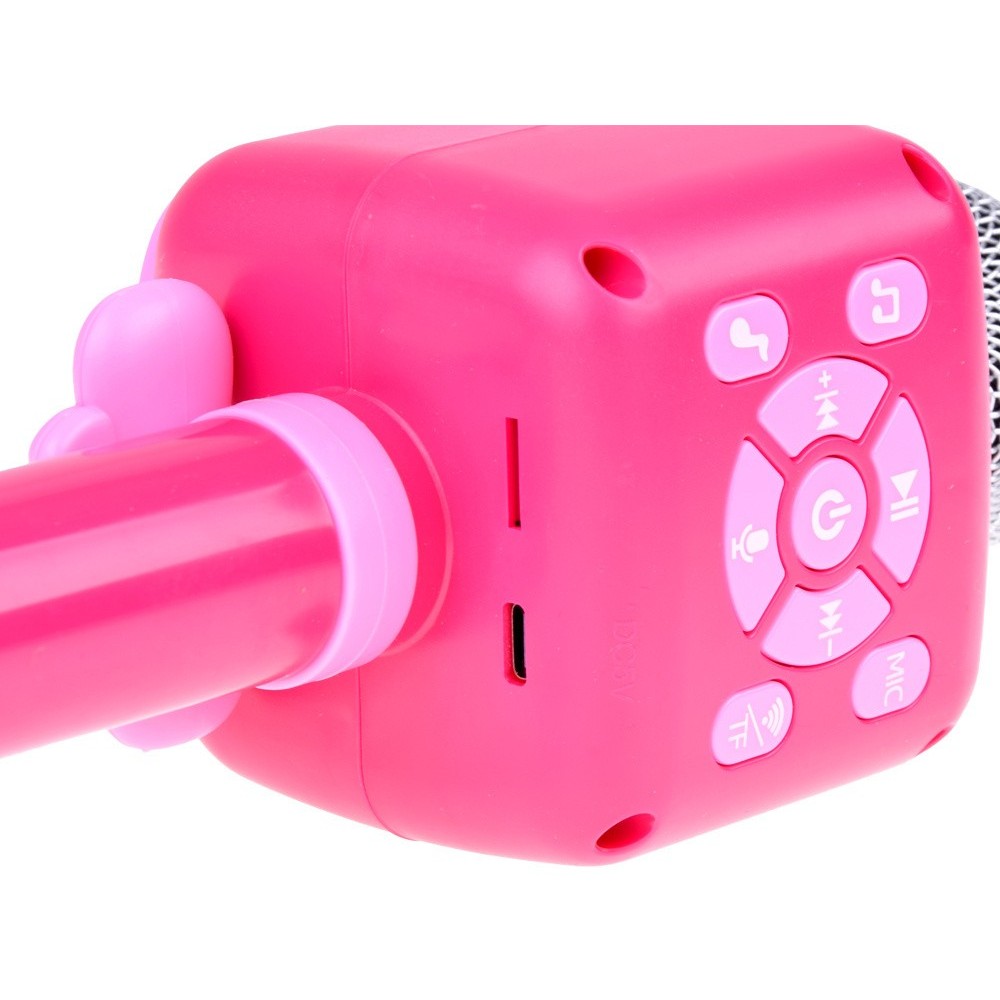 JOKO Multifunkčný Detský Mikrofón KARAOKE s Nahrávaním a Bluetooth + SD vstup, ružový