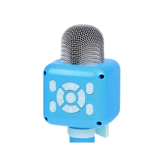 JOKO Multifunkčný Detský Mikrofón KARAOKE s Nahrávaním a Bluetooth + SD vstup, modrý
