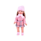 JOKO Bábika Kate s Dlhými Vlasmi s čiapkou a šálom 42cm, hovorí po anglicky, ružová