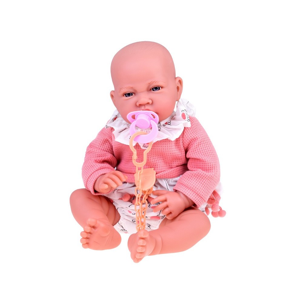 JOKO Interaktívna Bábika BOBAS 45cm s cumlíkom, hovorí, plače, smeje sa, ružová