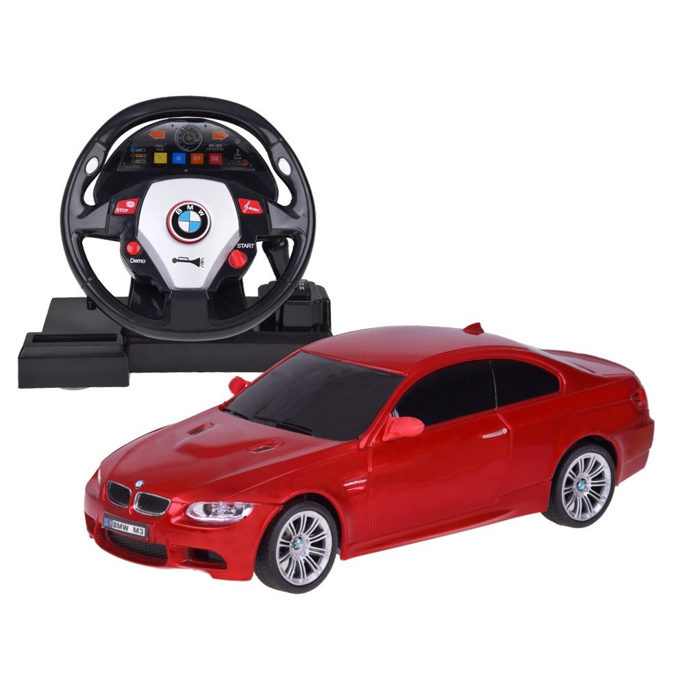 JOKO RC Auto BMW s Volantom s Radením na diaľkové ovládanie 1:24 + svetlo a zvuky, červené